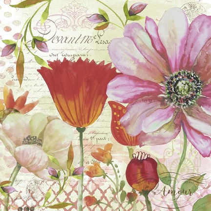 Framed Floral Love Song II Print