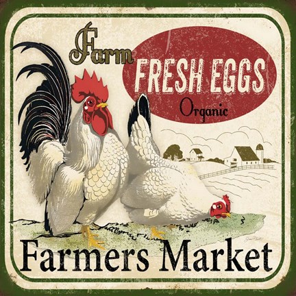Framed Farm Fresh Eggs Print