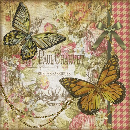 Framed Vintage Rose Print