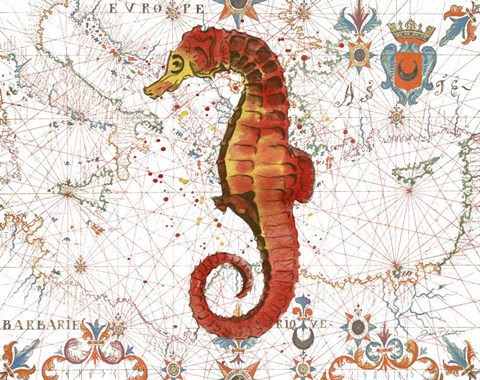 Framed Nautical Treasures-I Print