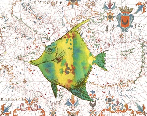 Framed Nautical Treasures-P Print