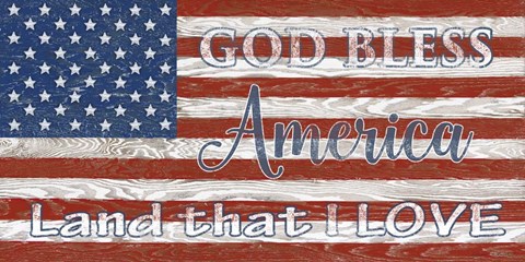 Framed Old Glory On Wood-B Print