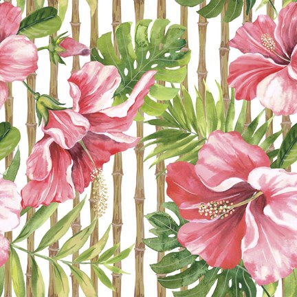 Framed Tropical Paradise -Bamboo Print