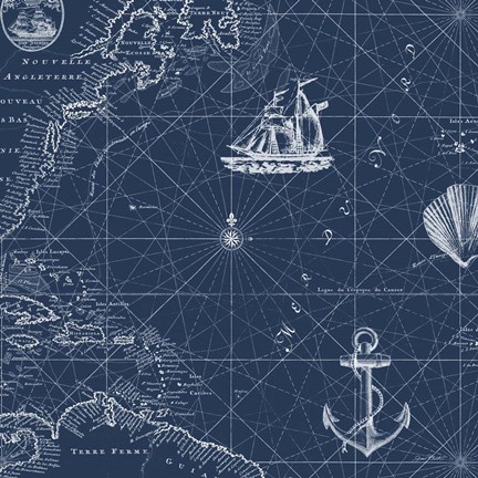 Framed Nautical Blues  -  D Print