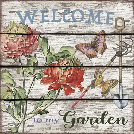 Framed Country Garden Sign - B Print