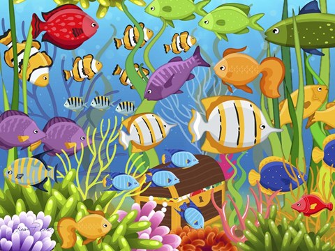 Framed Colorful Sea Life Print