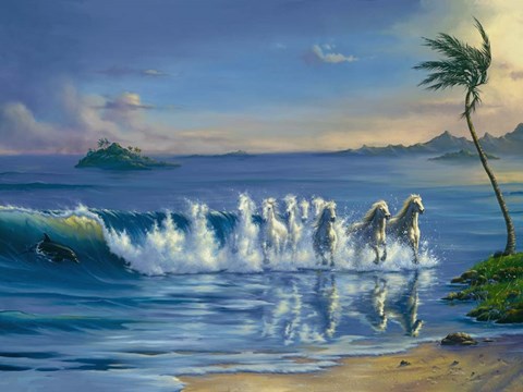 Framed Galloping Waves Print