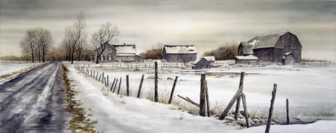 Framed Long Winter Road Print