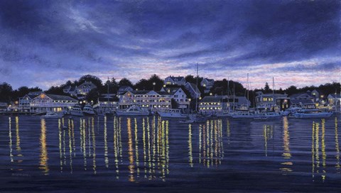 Framed Harbor Lights Print