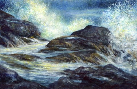 Framed Monhegan Surf Print