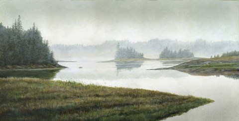 Framed River in the Rain Print