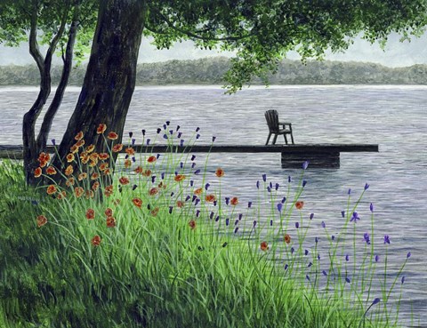 Framed River View Print