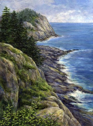 Framed Rock and the Sea Print