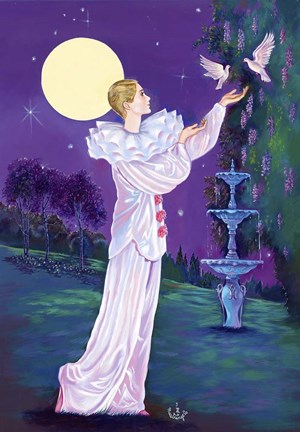 Framed Pierrot And Doves Print