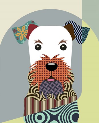 Framed Airedale Terrier Dog Print