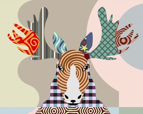 Framed Elk Moose Print