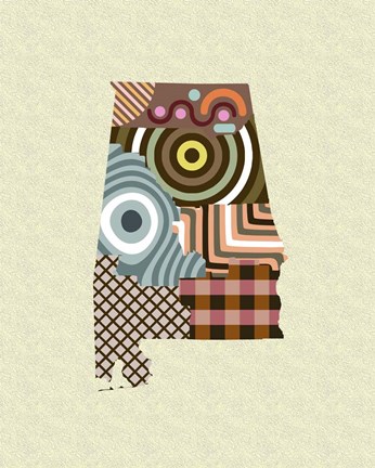 Framed Alabama State Map Print