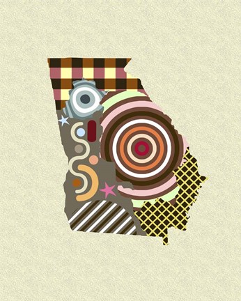 Framed Georgia State Map Print