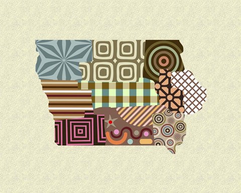 Framed Iowa State Map Print