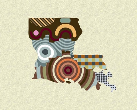 Framed Louisiana State Map Print