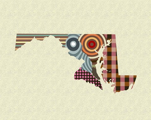 Framed Maryland State Map Print