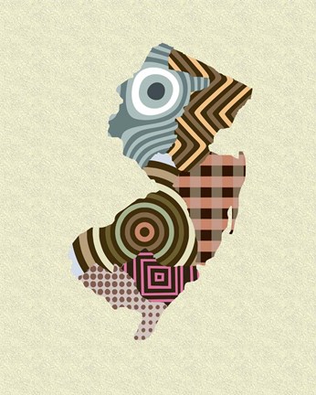 Framed New Jersey State Map Print