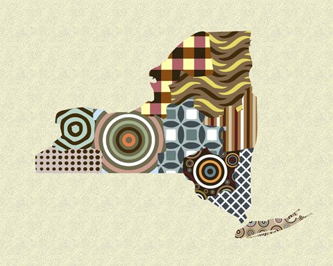 Framed New York State Map Print