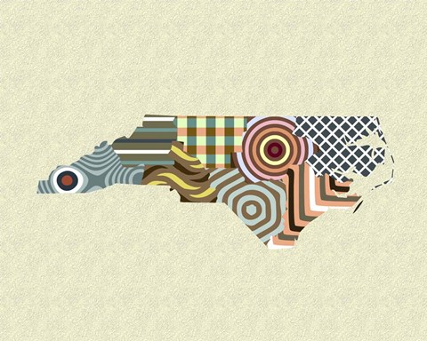 Framed North Carolina State Map Print