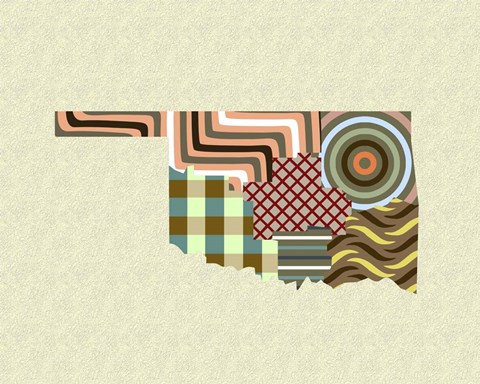 Framed Oklahoma State Map Print