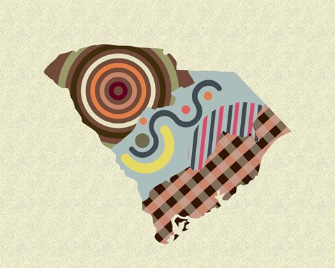 Framed South Carolina State Map Print