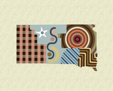 Framed South Dakota State Map Print