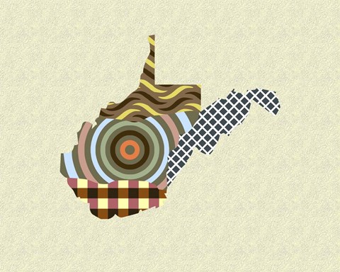 Framed West Virginia State Map Print