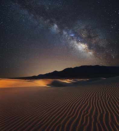 Framed Milky Way over Mesquite Dunes Print