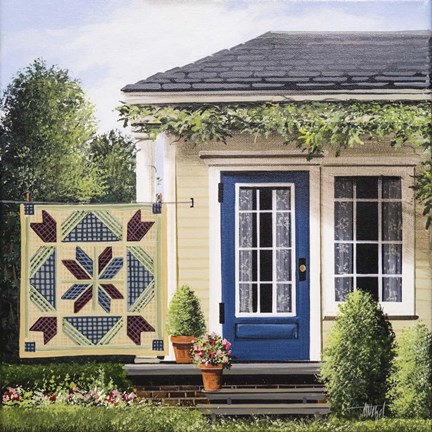 Framed Yellow Quilt Print