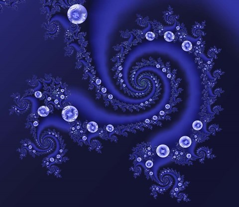 Framed Marbleized Blue Print