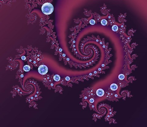 Framed Marbleized Red Print