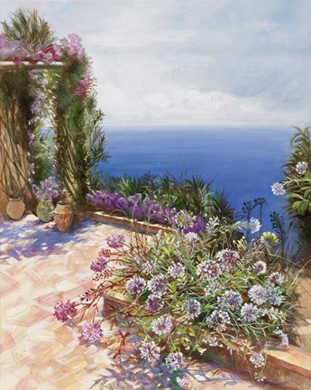 Framed Arbor By the Ocean Print