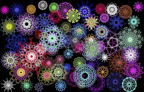 Framed Black And Rainbow Mandala Abstract Print