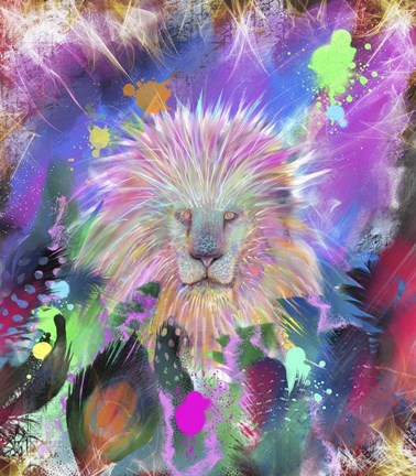 Framed Tribal Lion Head Print