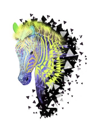 Framed Yellow Zebra Head Print