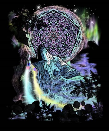 Framed Dreamcatcher Wolf Print