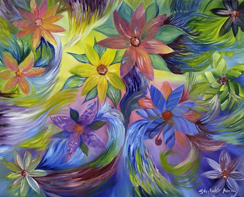 Framed Groovy Flowers Print