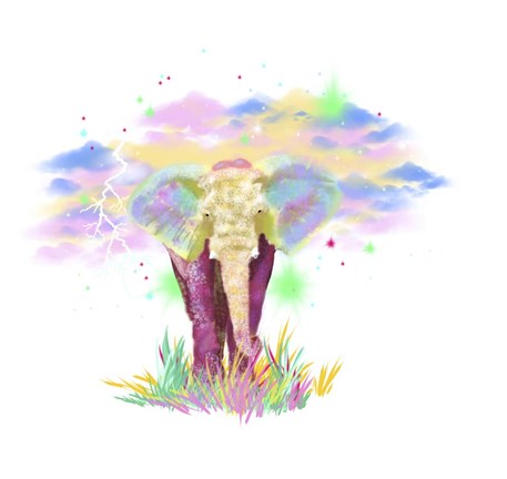 Framed Gold Elephant 2 Print