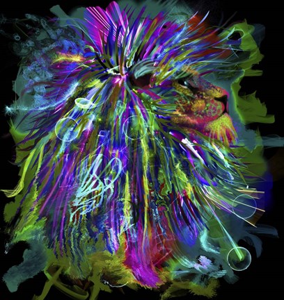 Framed Lion 44 Print