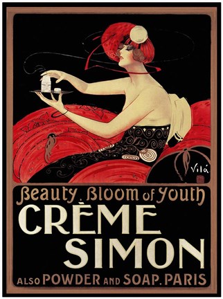 Framed Creme Simon Print