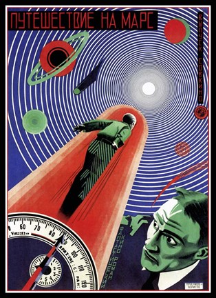 Framed Journey To Mars Russian Constructivist Print