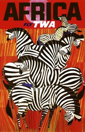 Framed Africa Fly TWA Print
