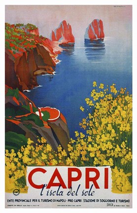 Framed Capri L'Isola del Sole 1 Print
