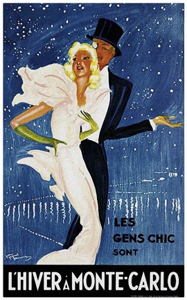 Framed L'Hiver a Monte Carlo Print