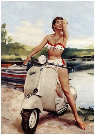 Framed Vespa Print